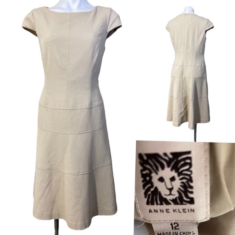 Anne Klein cap sleeve A-line dress business work church special occasion